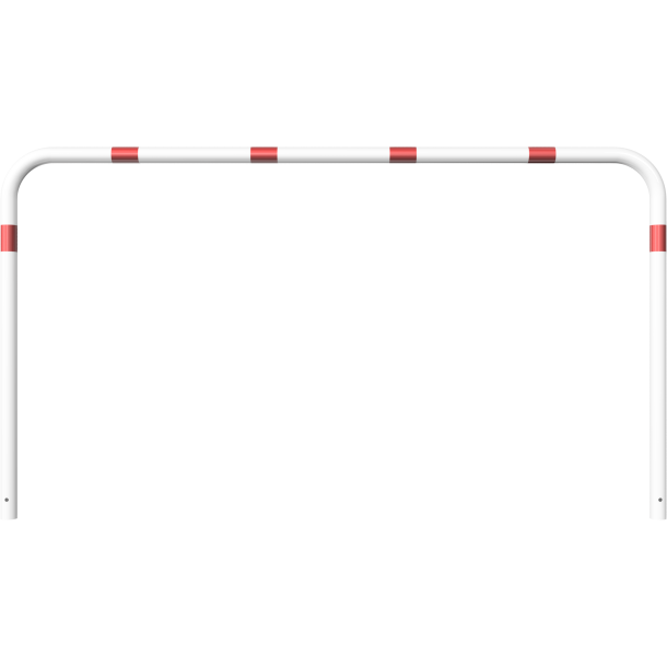 Hoop of steel tube |  60 x 2,5 mm | without cross bar | for casting in concrete | total width: 2500 mm | total height: 1400 mm | hot-dip galvanized and white coatedwith red reflecting stripes